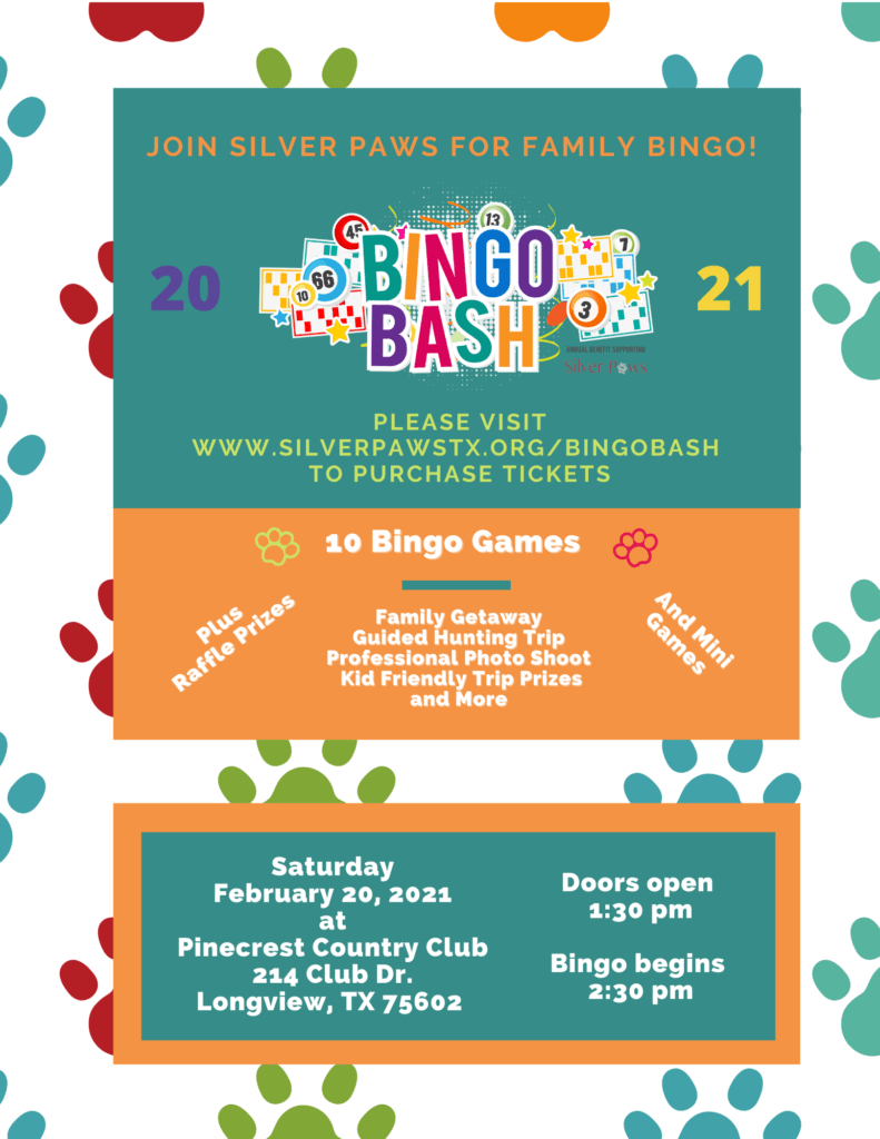 Join Silver Paws for Family Bingo - Longview Chamber